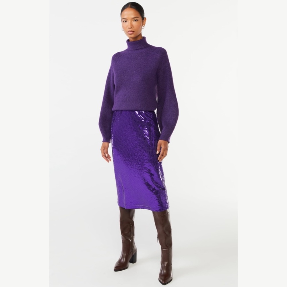 🆕 Perfect Plum Ribbed Turtleneck Sweater (Sizes L & XL Available!)